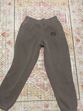 Alexander Wang Brown Logo Sweatpants